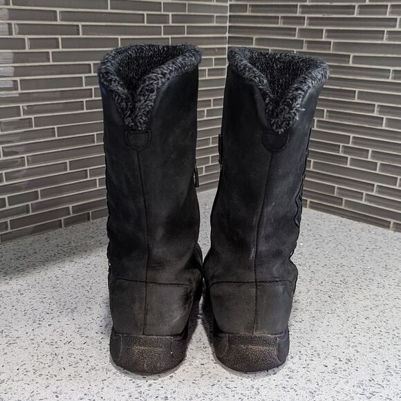 Dansko Black Leather Insulated Embroidered Winter Boot Size 37 - Picture 6 of 7